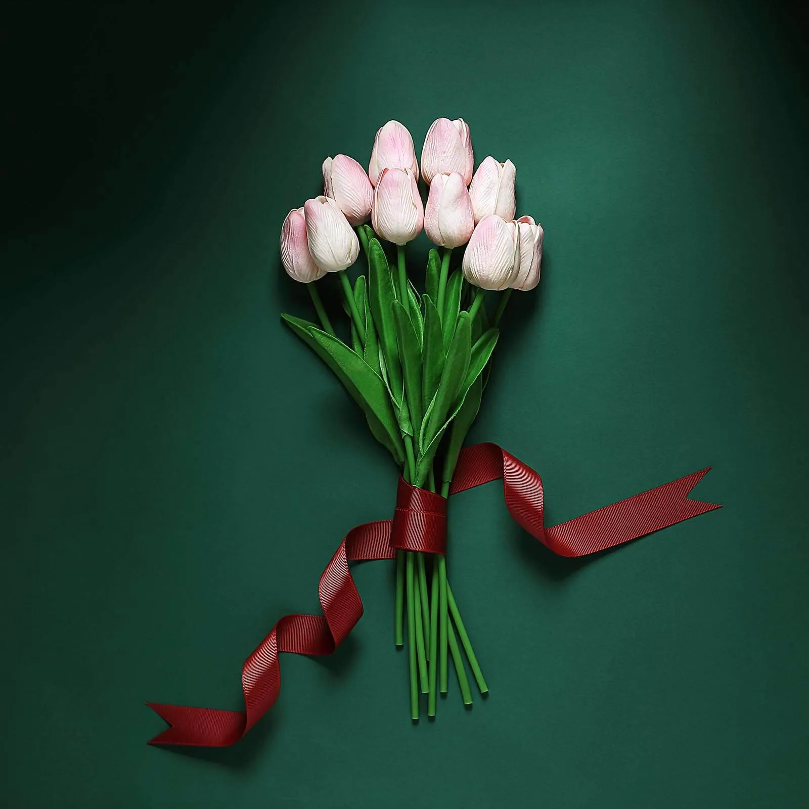 10 Stems 13" Blush Artificial Foam Tulip Flower Bouquets