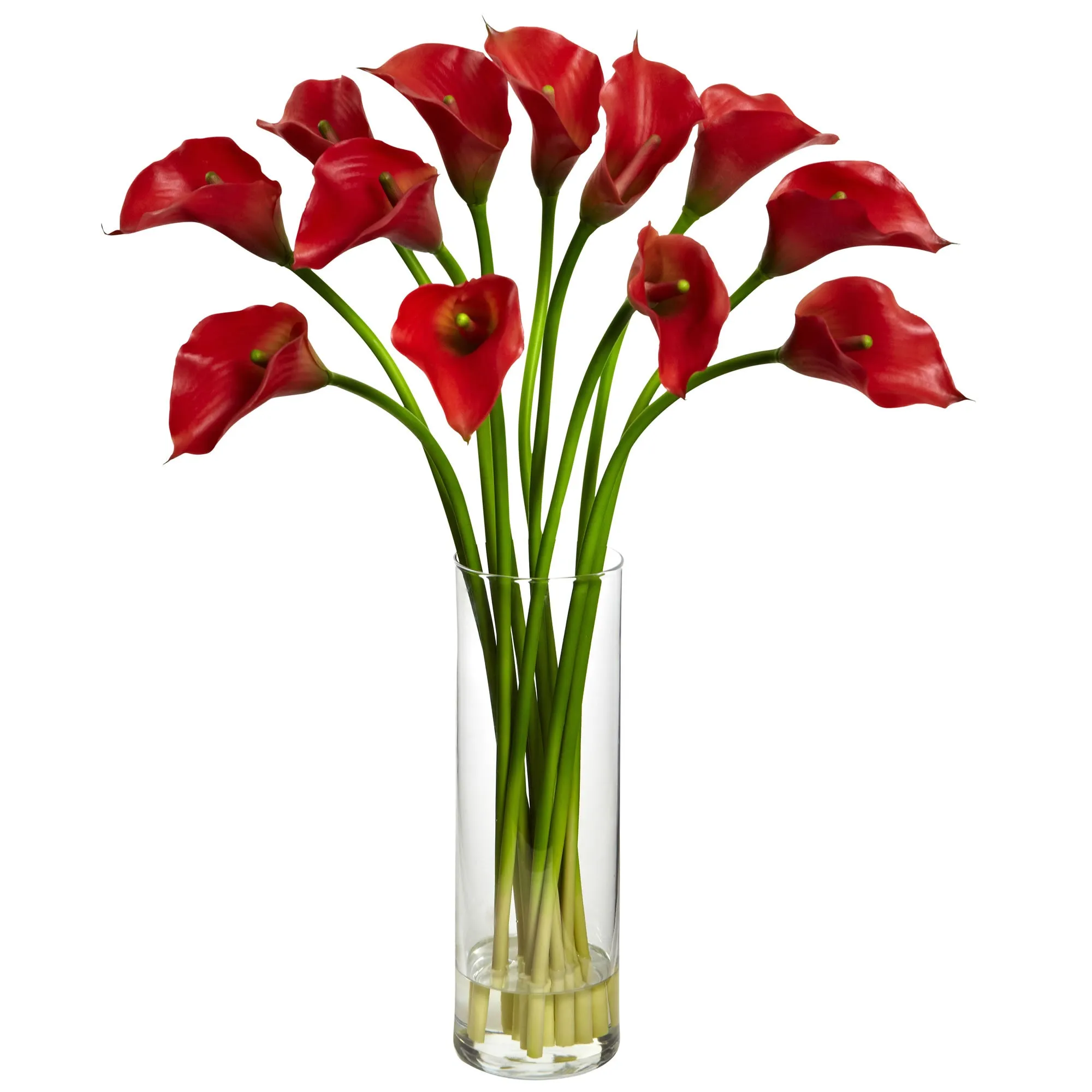 20" Artificial Mini Calla Lily Silk Flower Arrangement w/Vase - Low Maintenance, Life-Like & Vibrant Silk Flowers For Busy People.