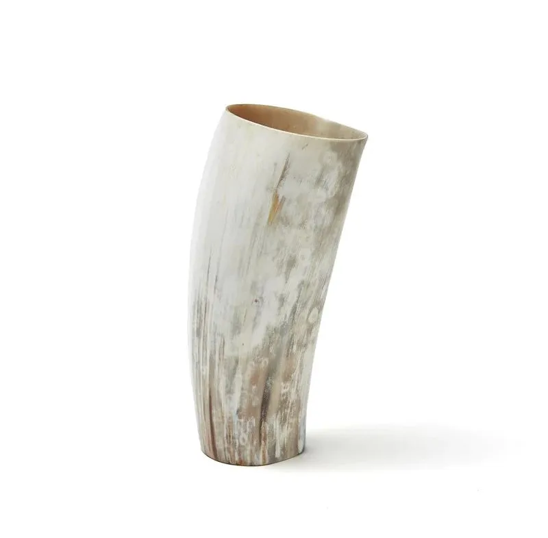 ANKOLE COW HORN VASE OR PLANTER  - LIGHT