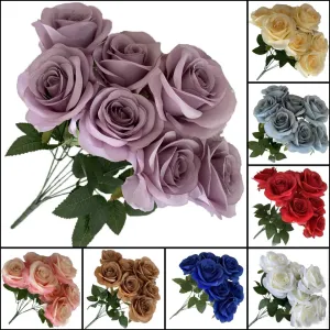 Babymoon Artificial Flowers Bunch | Curled Roses | 7 Head | Home Decoration | Baby Photoshoot Props | Gift Set | Pink