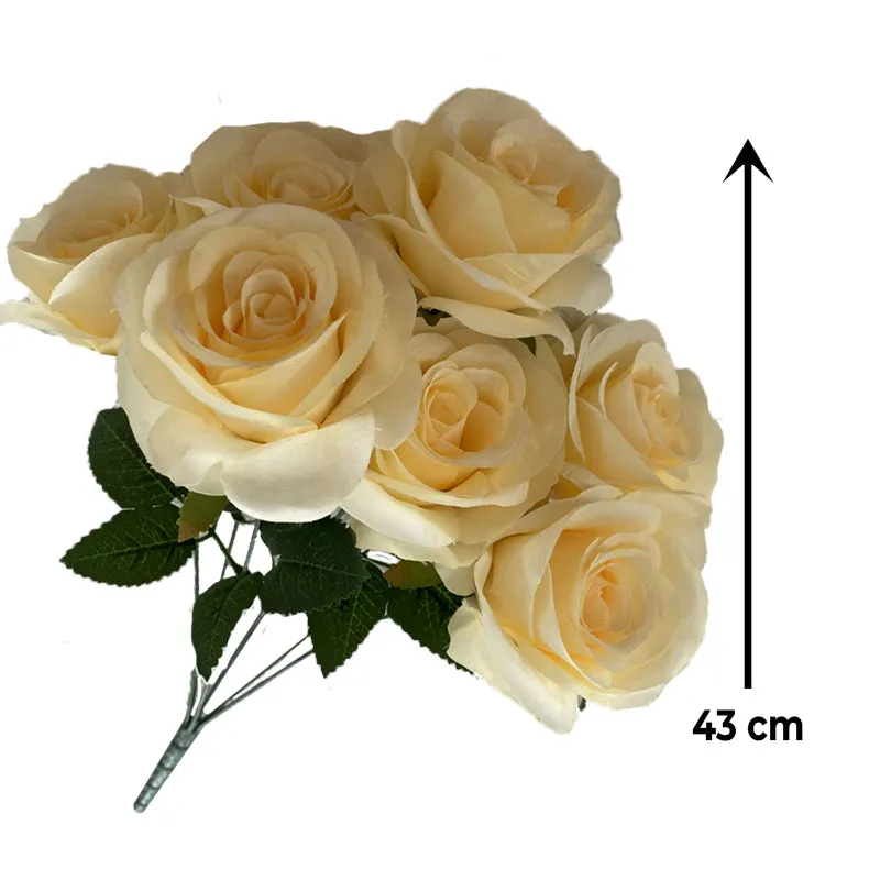 Babymoon Artificial Flowers Bunch | Curled Roses | 7 Head | Home Decoration | Baby Photoshoot Props | Gift Set | Pink