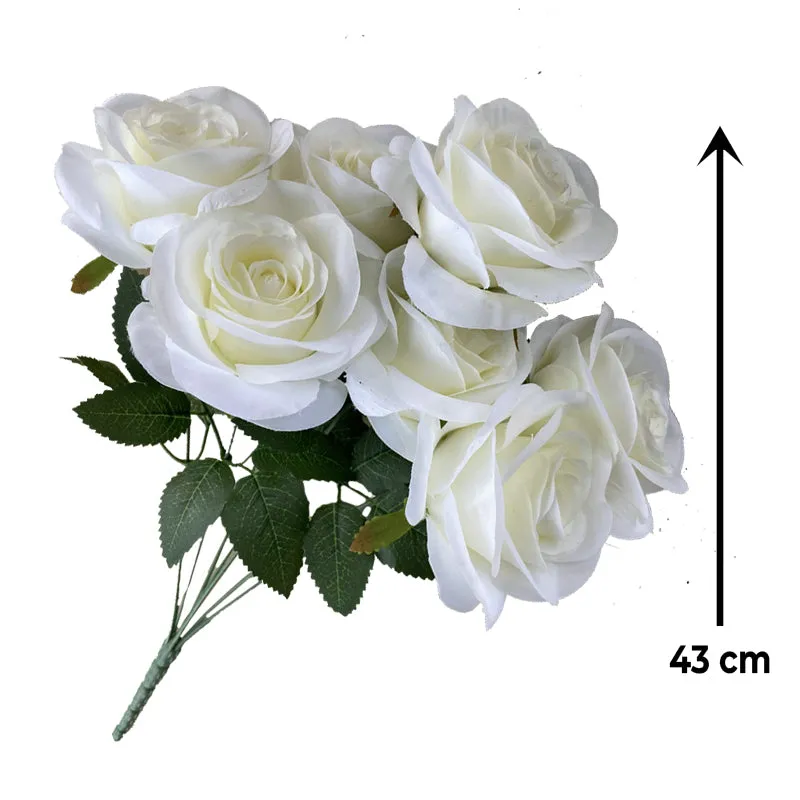 Babymoon Artificial Flowers Bunch | Curled Roses | 7 Head | Home Decoration | Baby Photoshoot Props | Gift Set | Pink