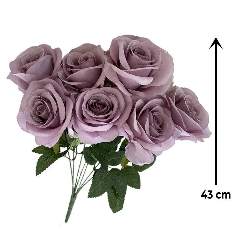 Babymoon Artificial Flowers Bunch | Curled Roses | 7 Head | Home Decoration | Baby Photoshoot Props | Gift Set | Pink