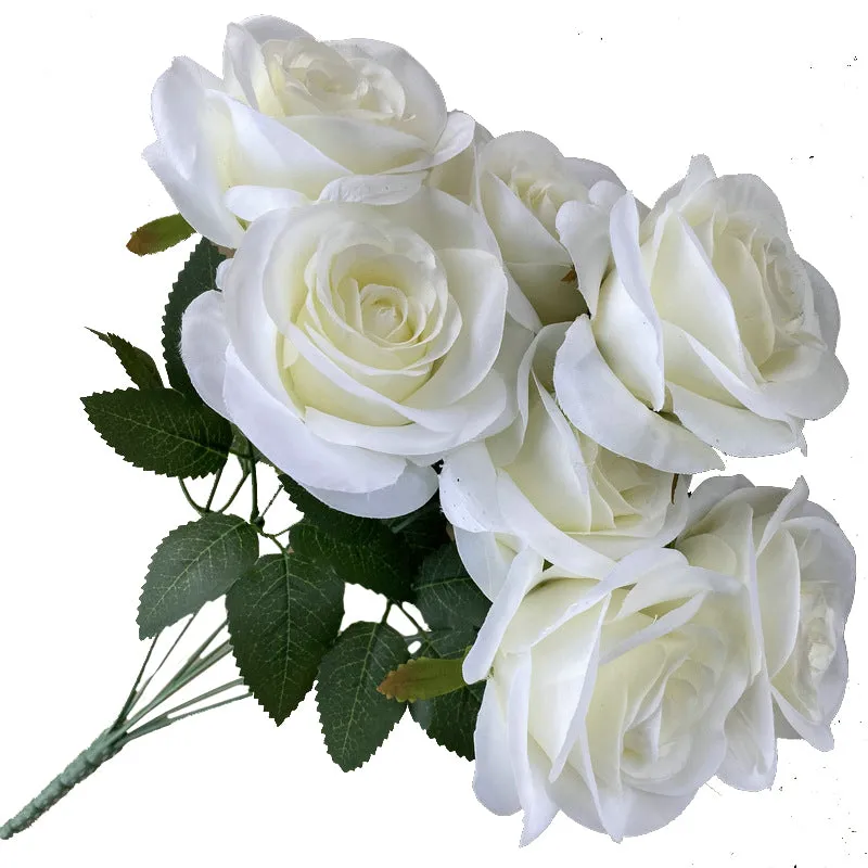 Babymoon Artificial Flowers Bunch | Curled Roses | 7 Head | Home Decoration | Baby Photoshoot Props | Gift Set | Pink