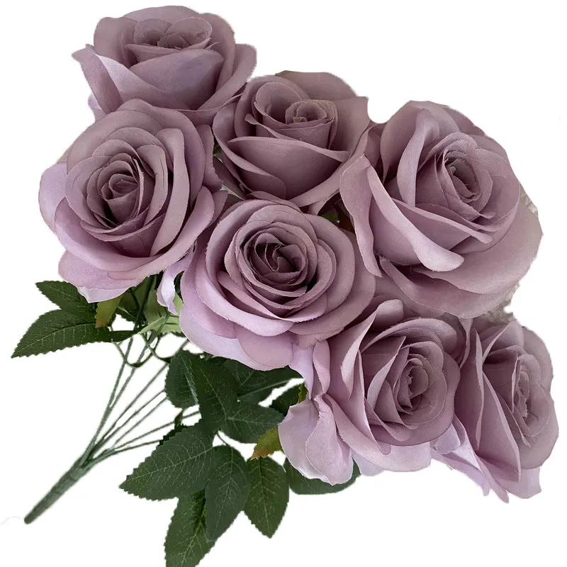 Babymoon Artificial Flowers Bunch | Curled Roses | 7 Head | Home Decoration | Baby Photoshoot Props | Gift Set | Pink