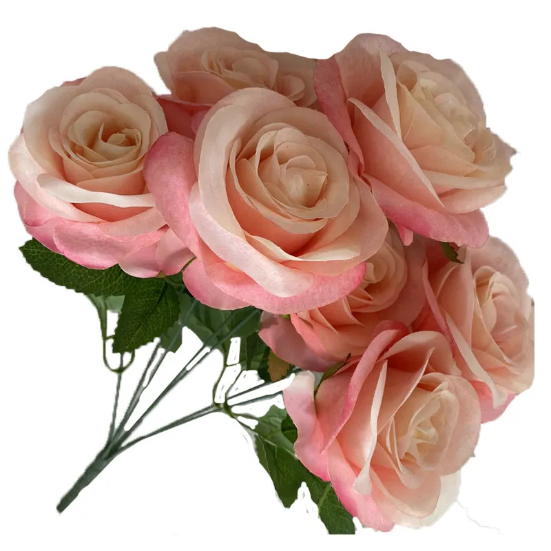 Babymoon Artificial Flowers Bunch | Curled Roses | 7 Head | Home Decoration | Baby Photoshoot Props | Gift Set | Pink