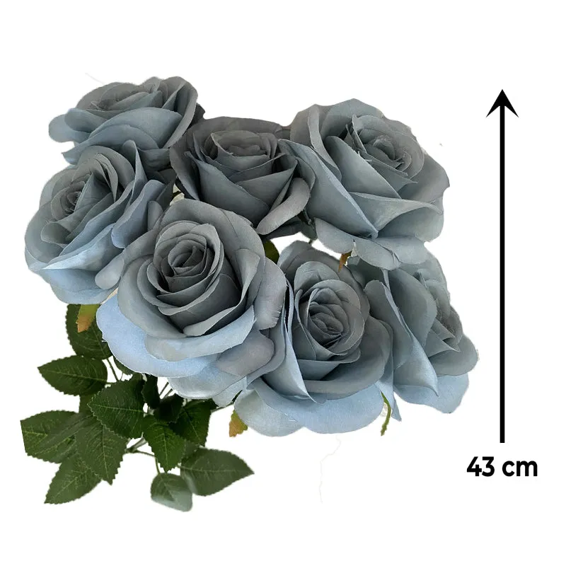 Babymoon Artificial Flowers Bunch | Curled Roses | 7 Head | Home Decoration | Baby Photoshoot Props | Gift Set | Pink