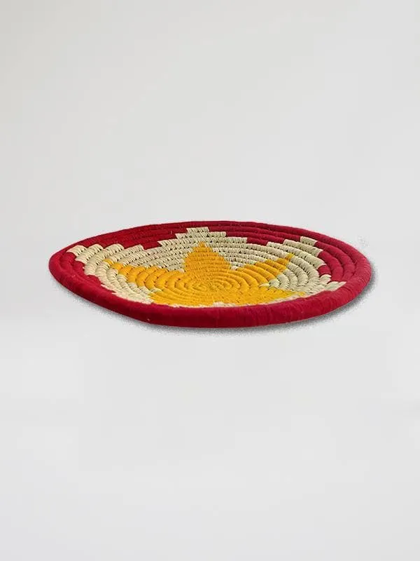 Flower Handmade Wall Decor of Sabai Grass 12"