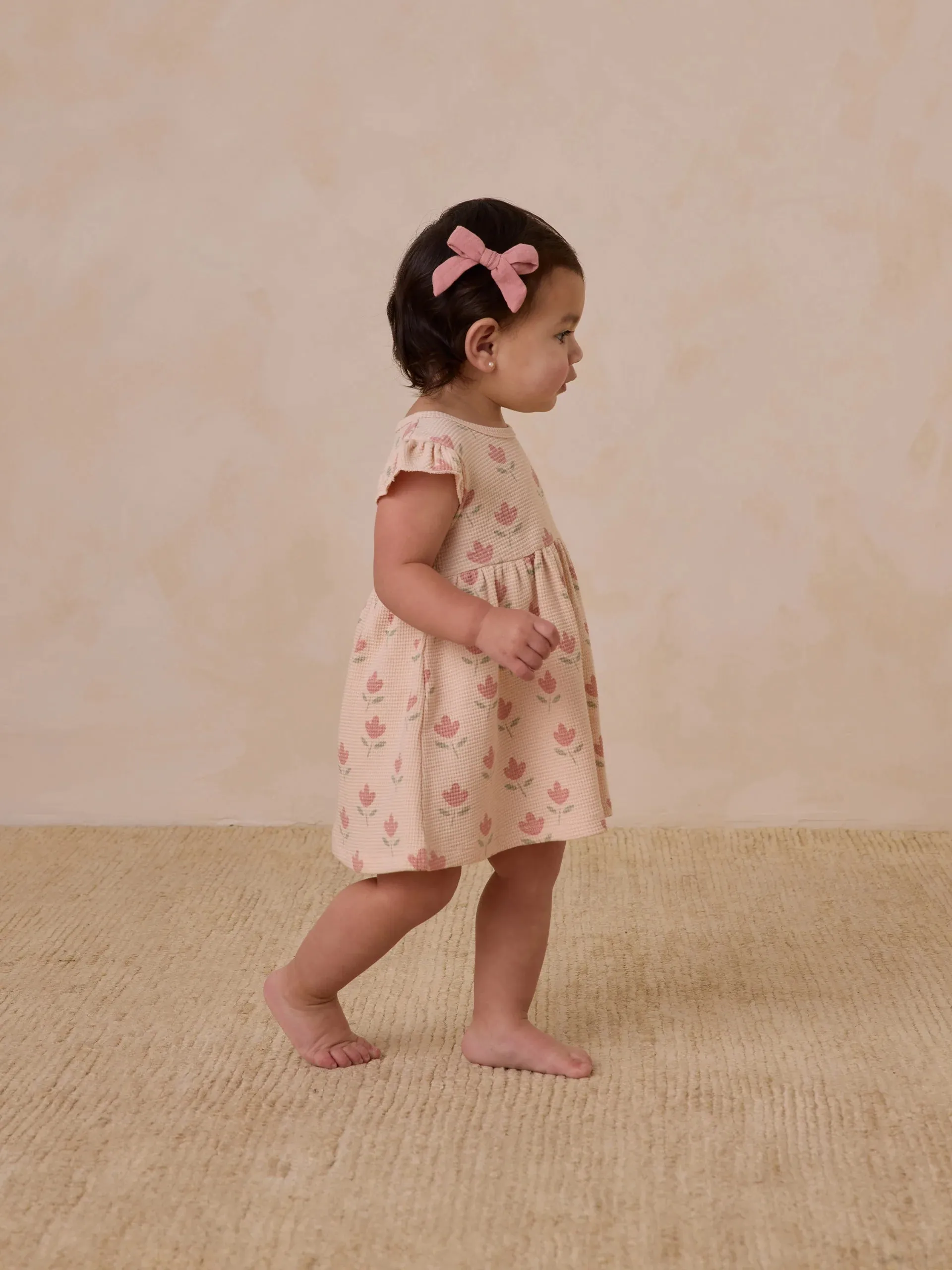 Flutter Dress with Tulips in Antique