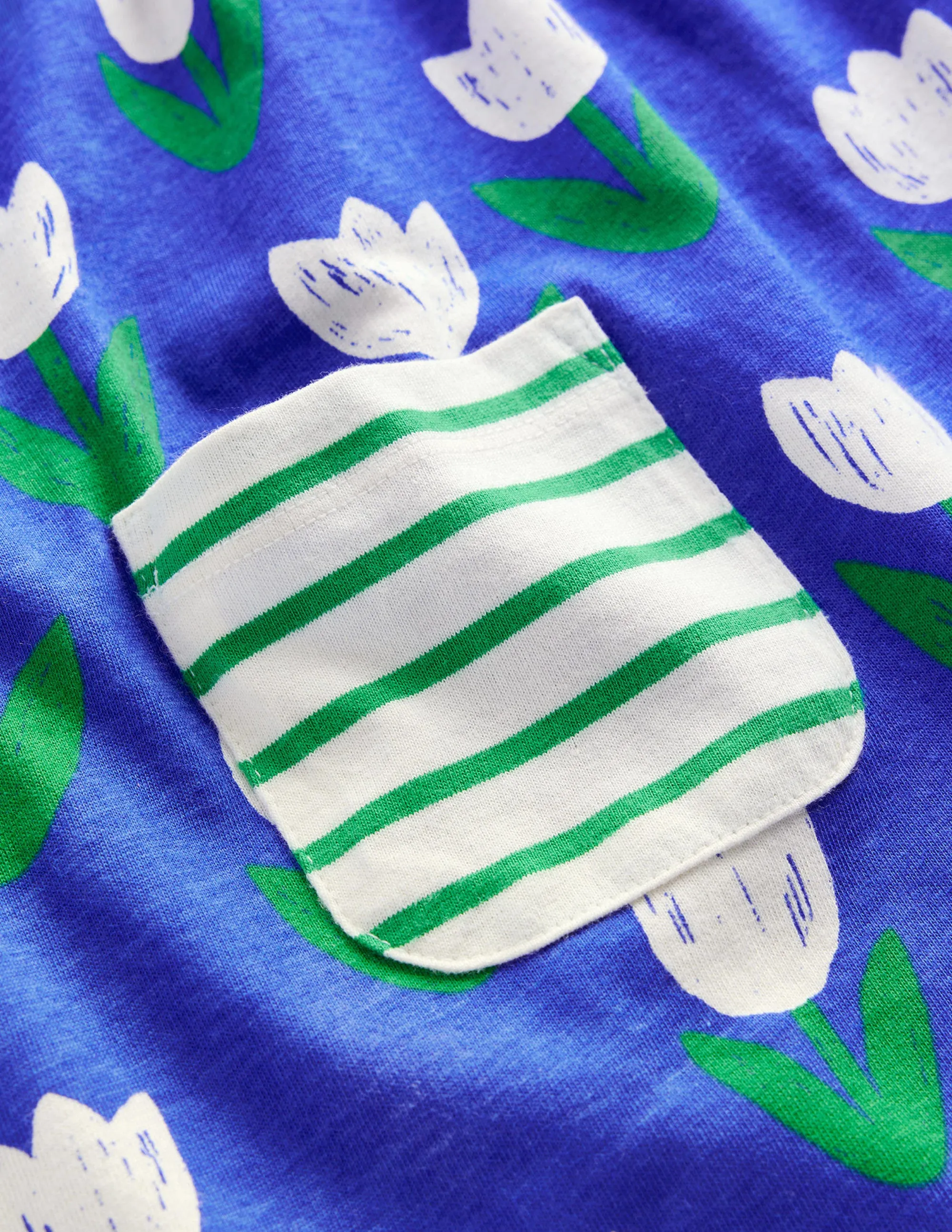 Hotchpotch Printed Tunic-Blue Heron Tulips