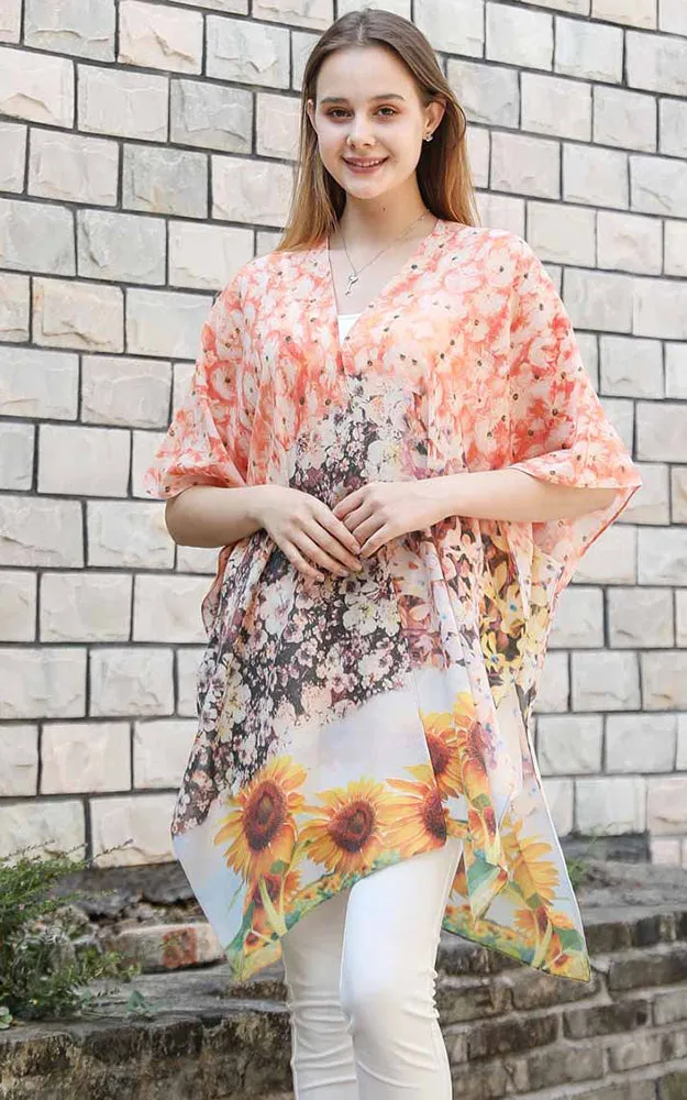JC081180 Sunflower Liberty Printed Cotton Kimono