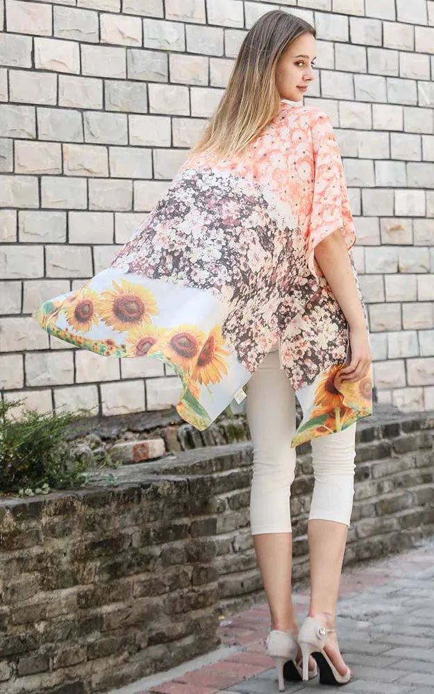 JC081180 Sunflower Liberty Printed Cotton Kimono