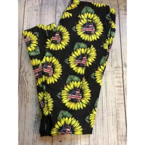 Jeeper American Sunflower Leggings Off Road 4x4 Jeeper High Waist Jeepers  with Pockets -  Ready to Ship