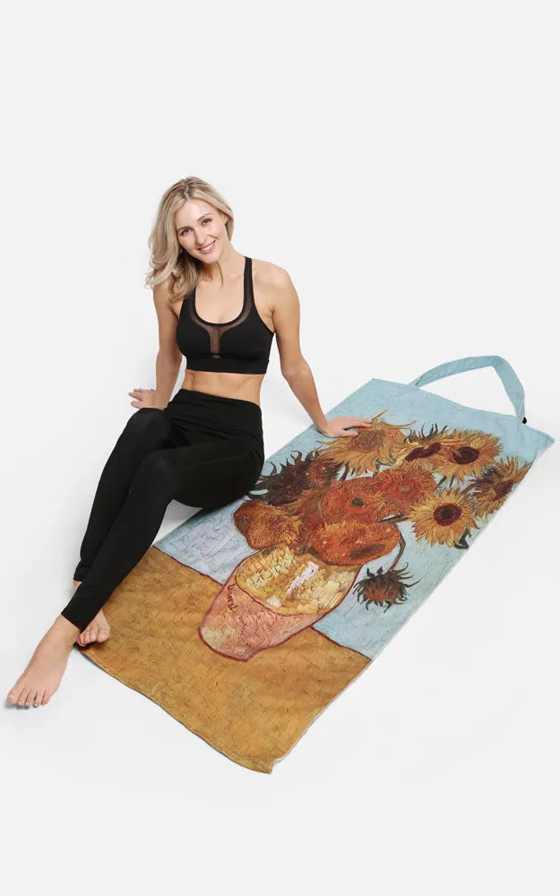 JTB002-28 2 in 1 Sunflower Pattern Beach Towel & Beach Bag