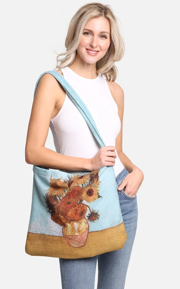 JTB002-28 2 in 1 Sunflower Pattern Beach Towel & Beach Bag