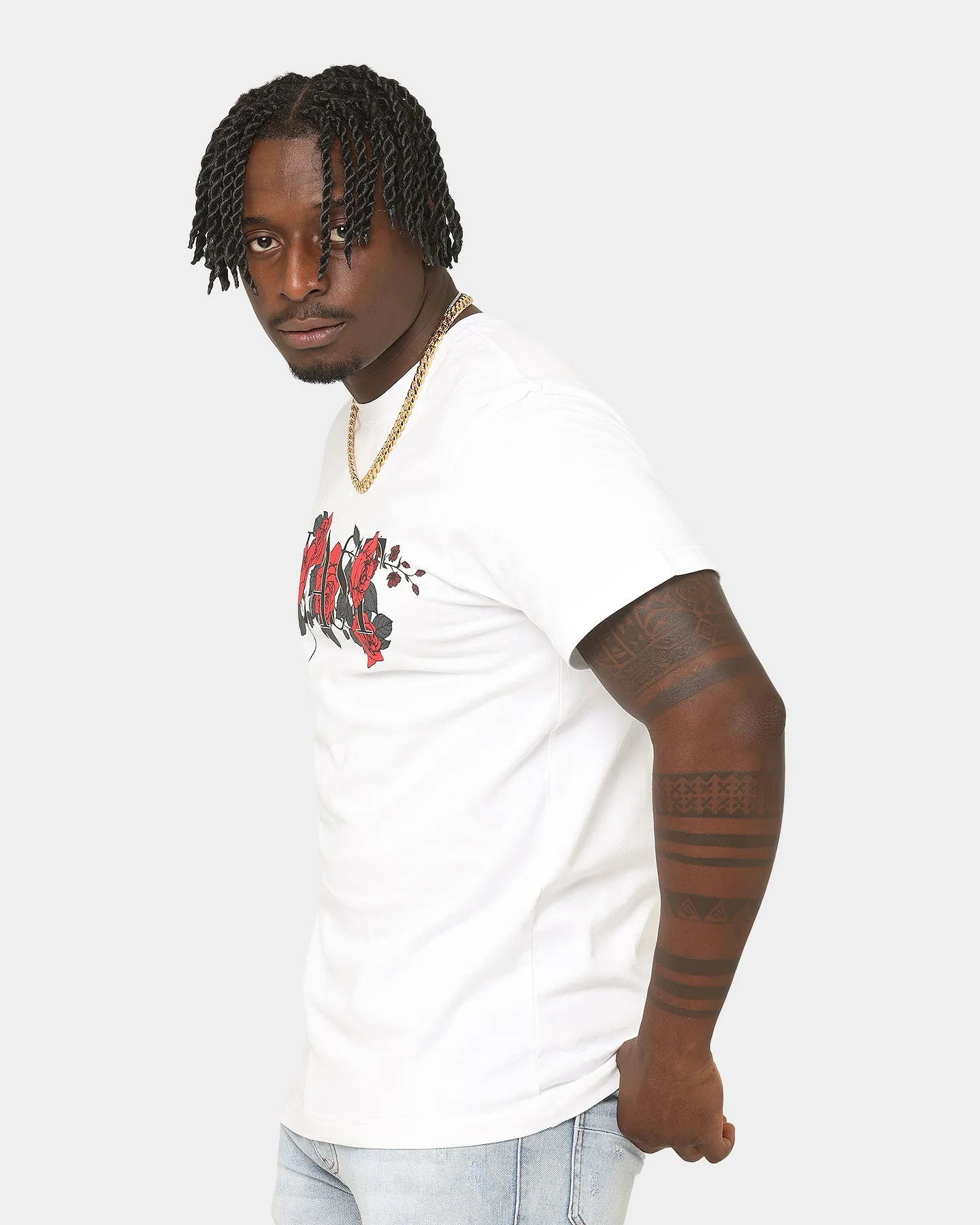 Last Kings Dead Roses Short Sleeve T-Shirt White
