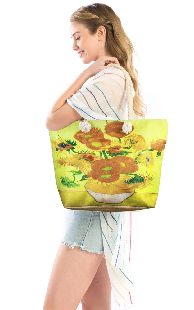 LOA322 Sunflowers by Vincent Van Gogh Beach Bag