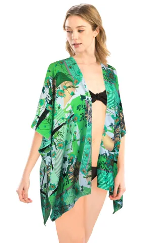 LOF1178 Sunflower & Mixed Print Cover Up Kimono