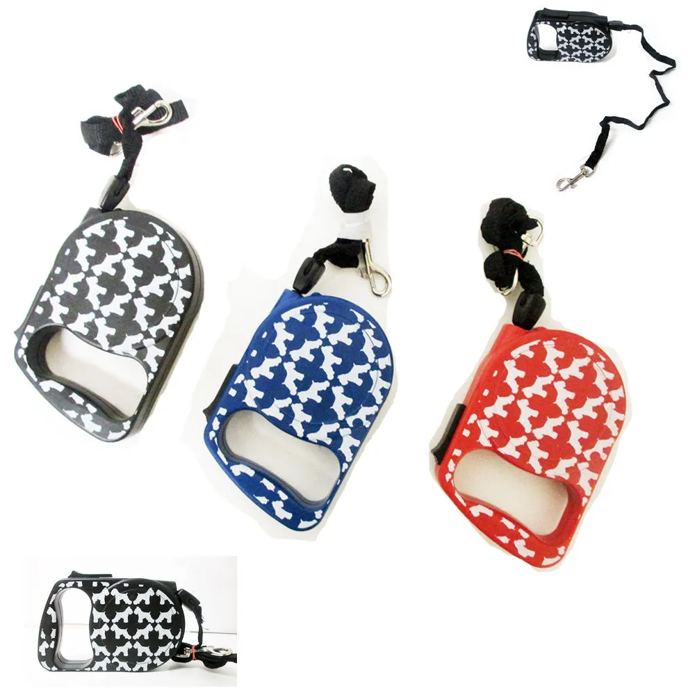 Retractable Dog Leash 11ft Lock Lead Walk Run Puppy Pet Design Up To 66 Lbs New