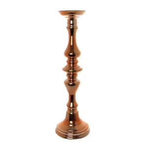 Rose Gold Glass Candelabra - Tall