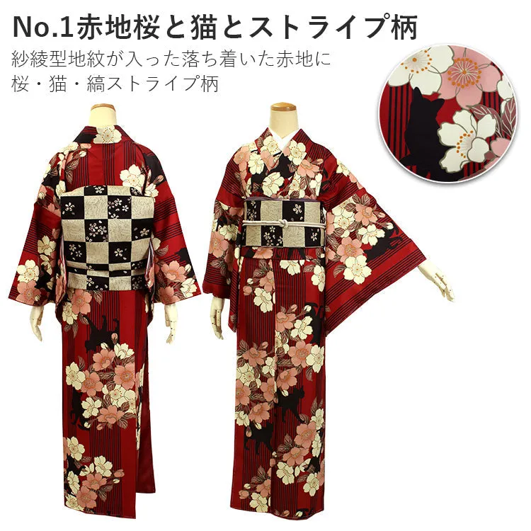 Tailored, Washable Awase Japanese Traditional Kimono, Women, single item