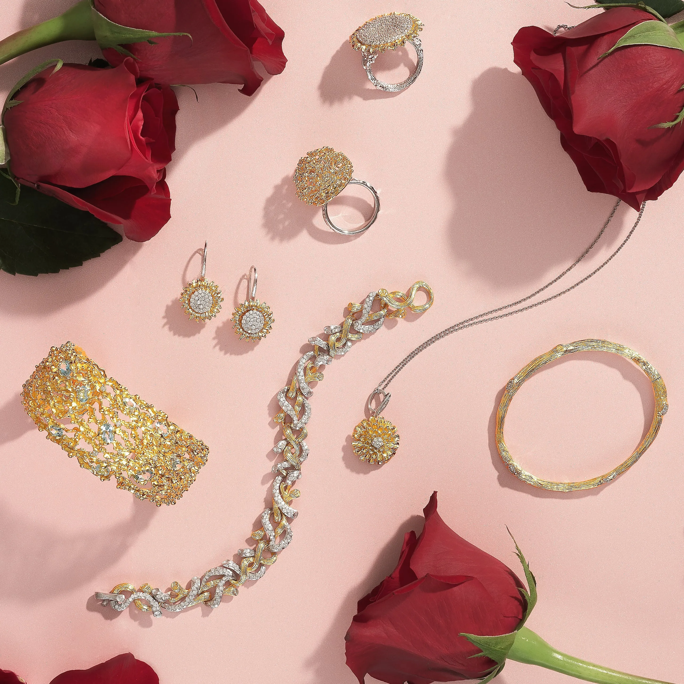 Vincent Earrings with Diamonds