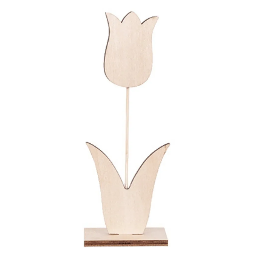 Wooden Tulip on Stand Pack of 10